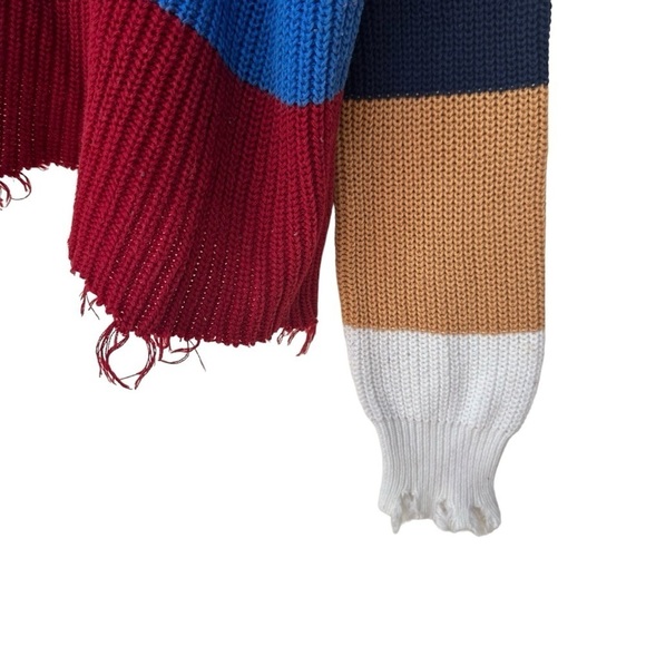 Fate College Ready Colorblock Fall Long Sleeve Sweater, Medium - Picture 6 of 14